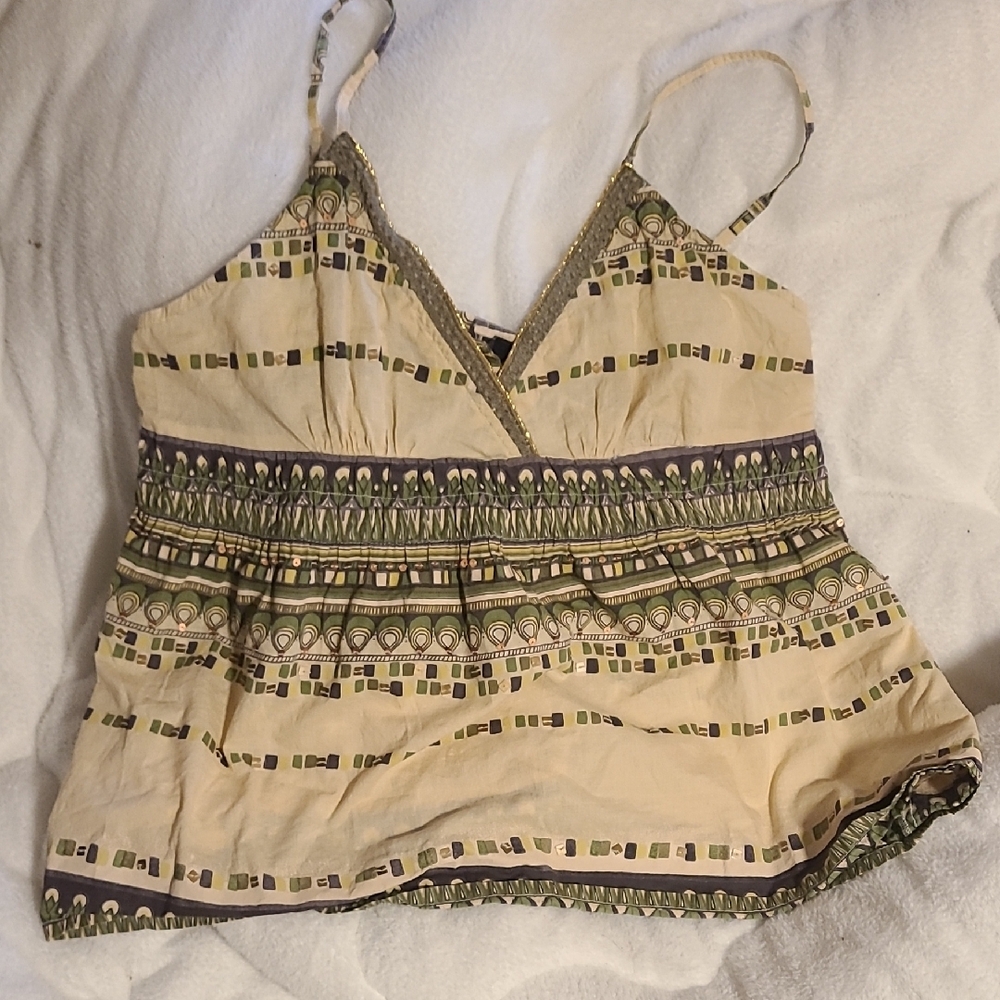 Angie Cream Smocked Wrap Camisole